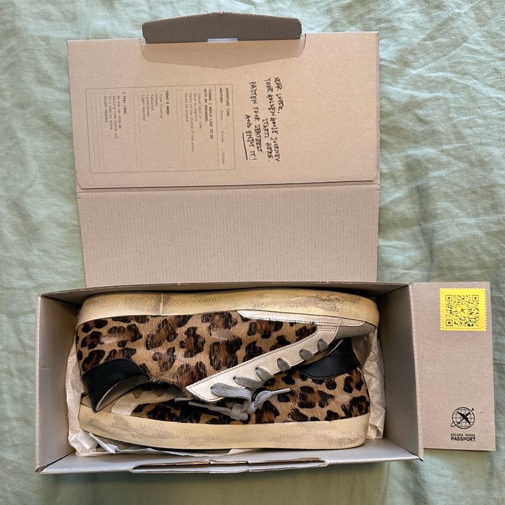 Golden Goose Superstar Leopard size 39, NWT